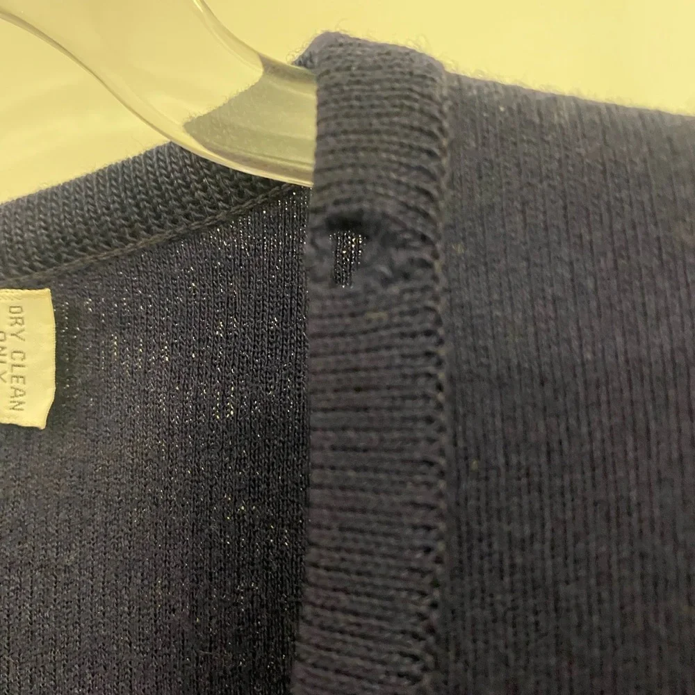 St Croix Knits Sweater Vest Sz L Navy Blue 100% Zephyr Wool Vintage